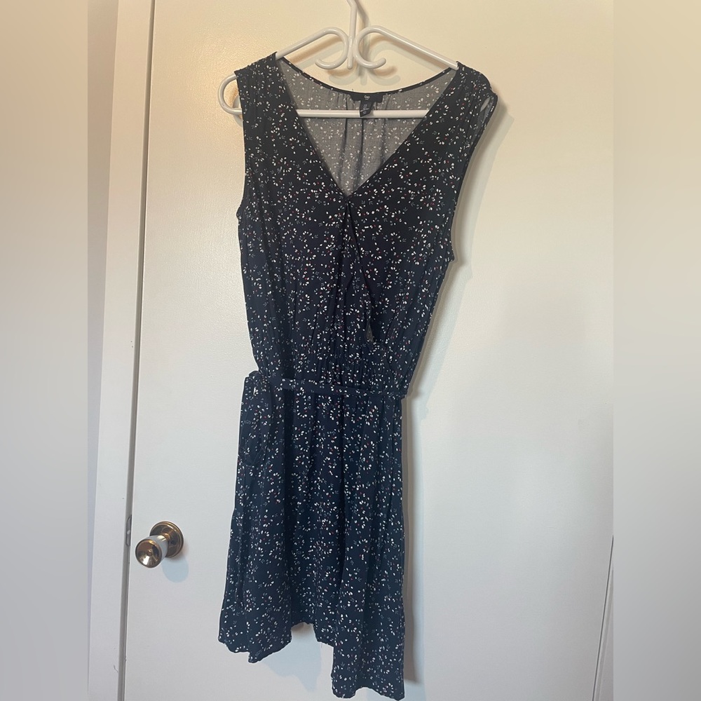 Navy floral print dress-Gap size L